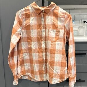 Gap button up, Size S, orange plaid